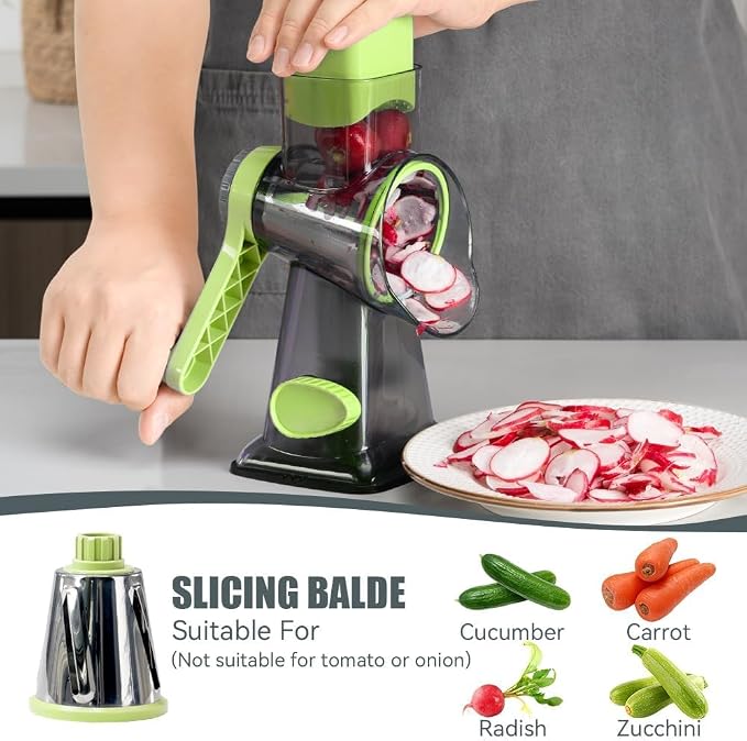 KEOUKE Rotary Cheese Grater Hand Crank Transparent - Image 4