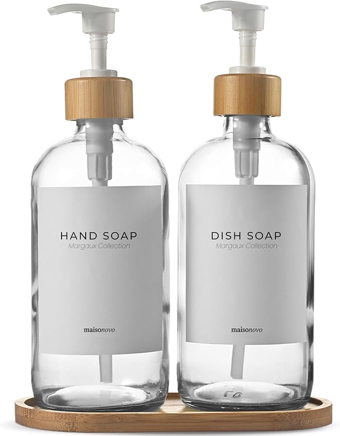 MaisoNovo Glass Dish Soap Dispenser by MaisoNovo-TheArtofSustainableLiving