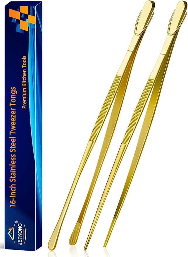 JETKONG 2 Pcs 16-Inch Heavy Duty Cooking Tweezers Extra Large Stainless Steel by JETKONG