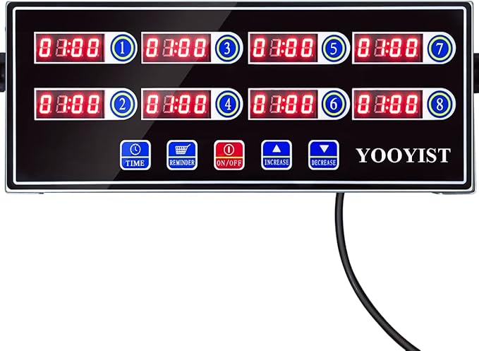 Precision Kitchen Timers for Cooking – 8 Channel Commercial Kitchen Timer by YOOYIST