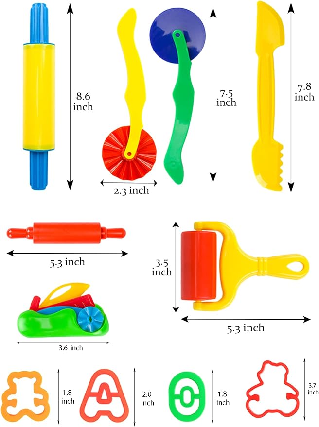 Letter Molds Tools Set for Kids 69Pcs Accessories, Rollers and Cutters - Image 7