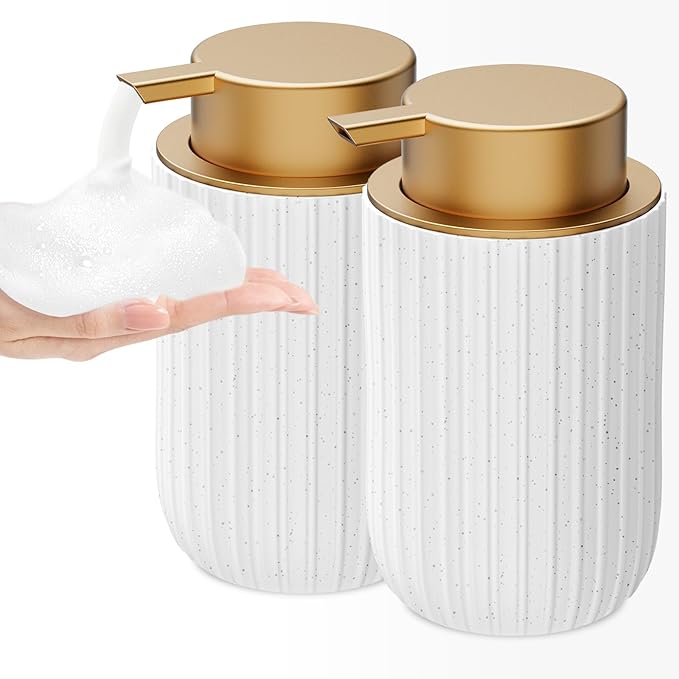 Ceramic Foaming Soap Dispenser, 12 oz Bathroom Foam Hand Soap Dispenser by Dlirho