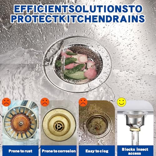 RQYEKDO 2Pack Stainless Sink Drain Strainer 4.4in Wide Rim Mesh Silver