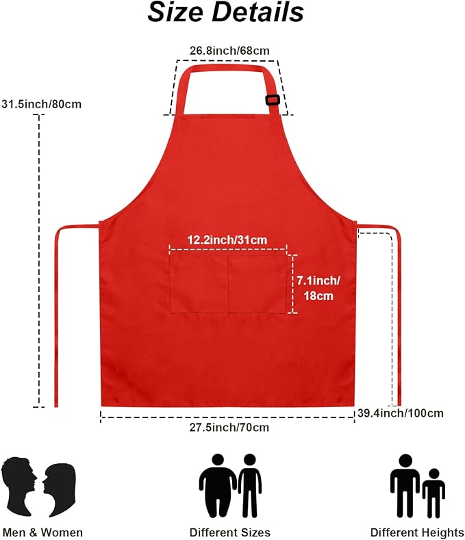 15 Pcs Adult Aprons Bulk with Pockets Adjustable Bib Chef Apron - Image 5