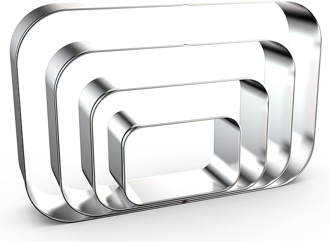 Rounded Rectangle Plaque Cookie Cutter Geometric Set by QAAQS