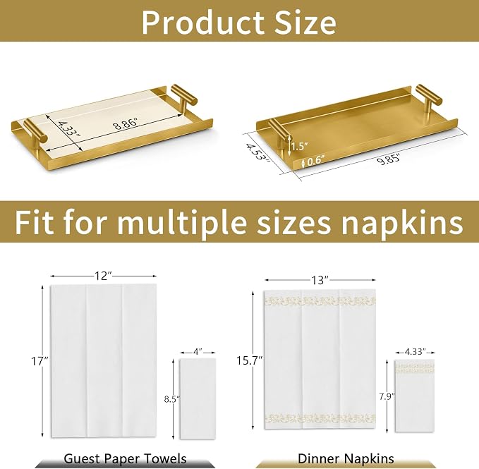 STWWO Napkin Holder for Bathroom, Guest Towel Holder Tray for Bathroom - Image 5
