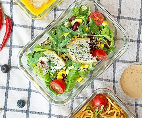 M MCIRCO 8 Pack 30 oz Glass Food Storage Containers, Gray