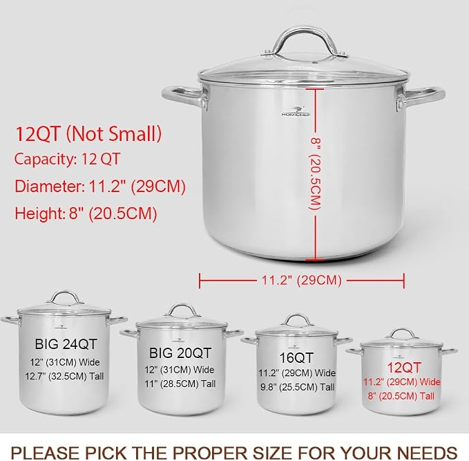 HOMICHEF 12 Quart LARGE Stock Pot - Image 4