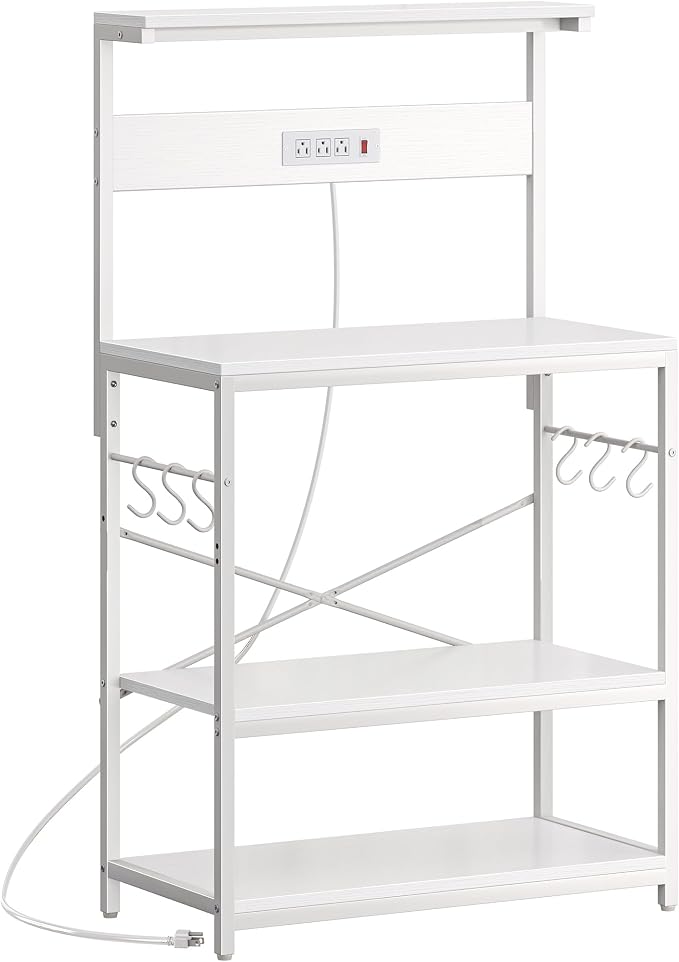 SUPERJARE Bakers Rack with Power Outlets, Microwave Stand, 31.5 X 16.5 Inch by SUPERJARE