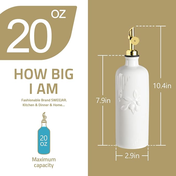 Sweejar Ceramic Olive Oil Dispenser Bottle - Image 4