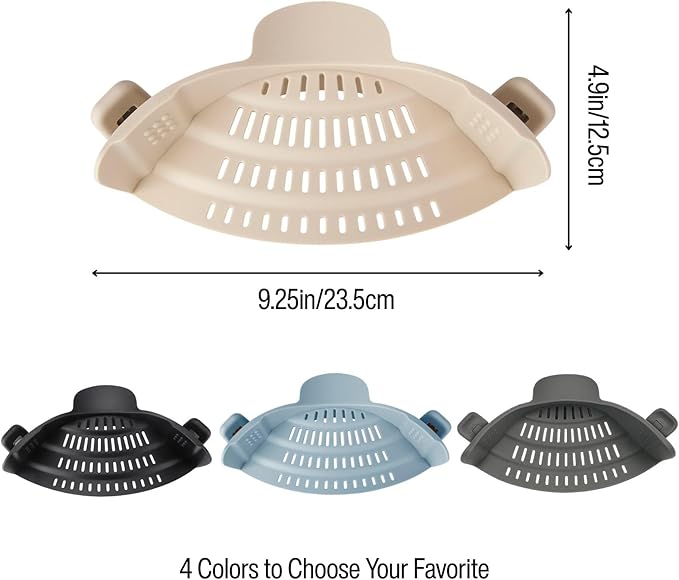 Silicone Pot Strainer, Emptycolor Adjustable Clip On Strainer - Image 2