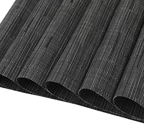 SHACOS Small Round Table Placemats Set of 5 Woven Vinyl Wedge