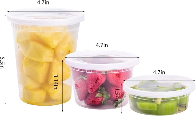 TashiBox [8 oz, 16Sets each size Plastic food storage containers - Image 2