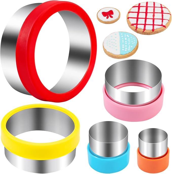 Nifogo Round Circle Cookie Cutter 5 Pcs, Biscuit Cutters, Stainless Steel by Nifogo