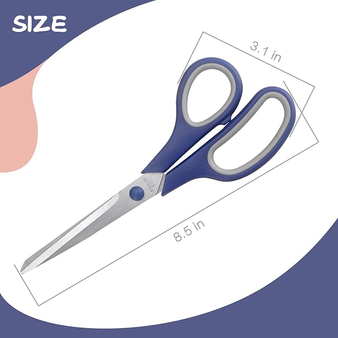 Scissors 8.5 Inch scissors all purpose Bulk Set of 3, Scissors - Image 2