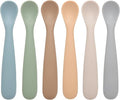 Eascrozn Baby Spoons, 6 Pack First Stage Silicone Feeding Spoons, Soft Tip by Eascrozn