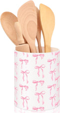 WILLBOND Pink Bow Utensil Holder Coquette Acrylic Kitchen Decor Cooking Utensil by Willbond+Technology+Limited