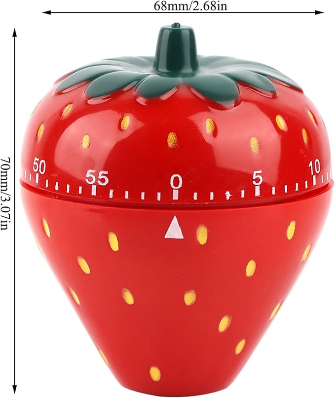 Joyzan Strawberry Shaped Timer, Cartoon Mechanical Time Reminder Cute Fruit - Image 6