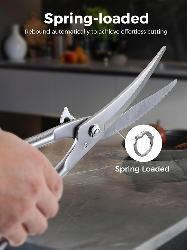 Full Steel Poultry Shears Heavy Duty, Professional Bone Cutting Scissors - Image 6