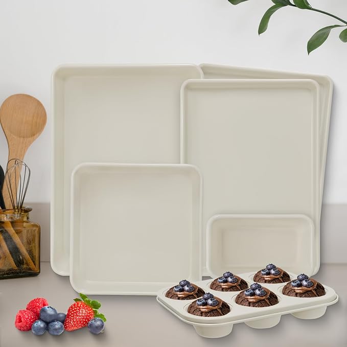 Baking Pans Set, Nonstick Bakeware Sets, Oven Pans - Image 7
