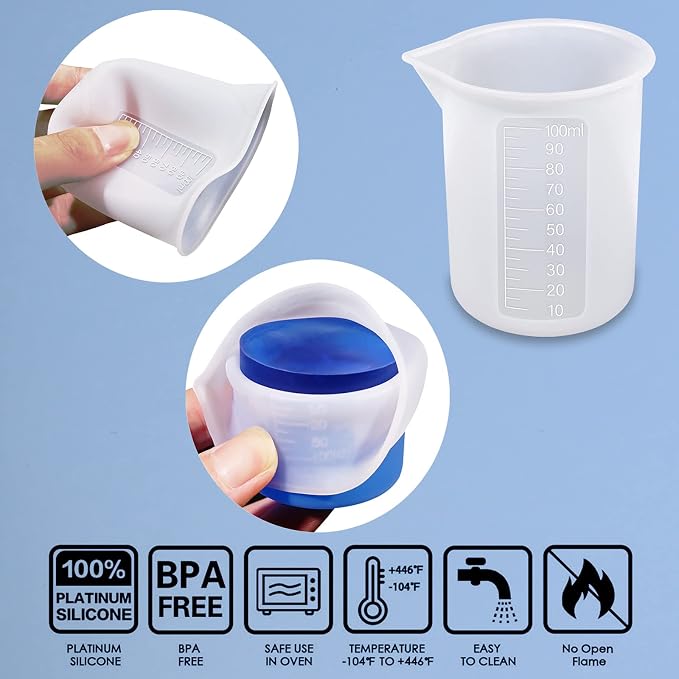 10pcs Silicone Measuring Cups for Resin, 100ml Mixing Cups for Resin DIY Craft - Image 4