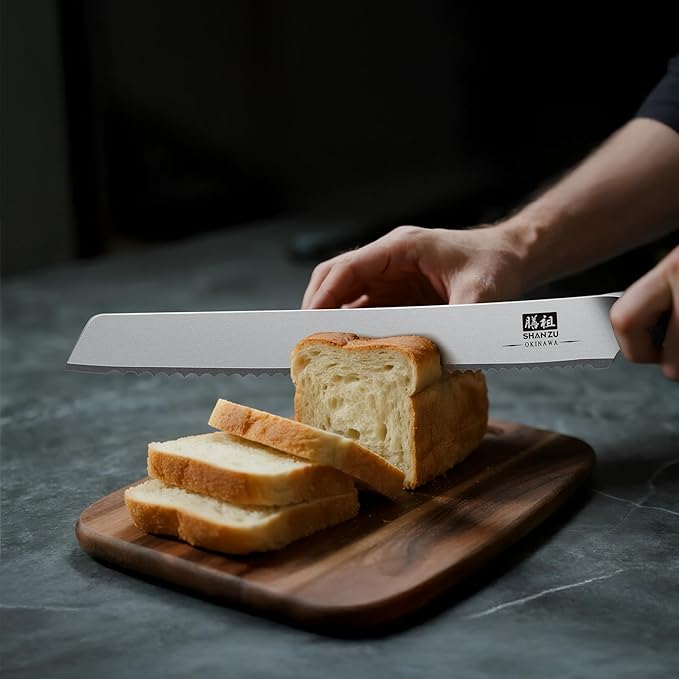 SHAN ZU 10 Inch Bread Knife, Razor Sharp Sourdough Slicing Knife, Japanese High - Image 7