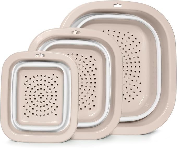 3 Sets 2 in 1 Collapsible Colander and Sink Basin by Unknown