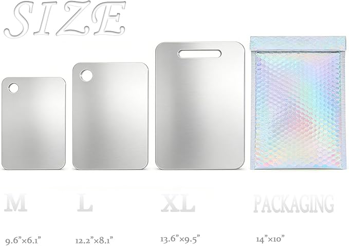 100% Pure Titanium Cutting Board Set of 3, Double-Sided Titanium Cutting Boards - Image 6