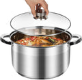 10 Quart soup Pot with Glass Lid, Premium Food-Grade Stainless Steel Stock Pot by LEUGWAKN