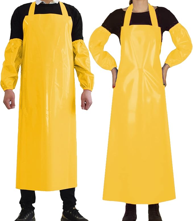 ELEBOX Waterproof Oil Proof Bib Apron Utility Apron Chemical Resistant Apron by ELEBOX