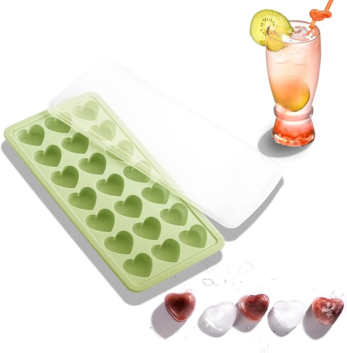 Heart Shape Ice Cube Tray, 21 Holes Silicone Ice Cube Mold by TFQXA1Z