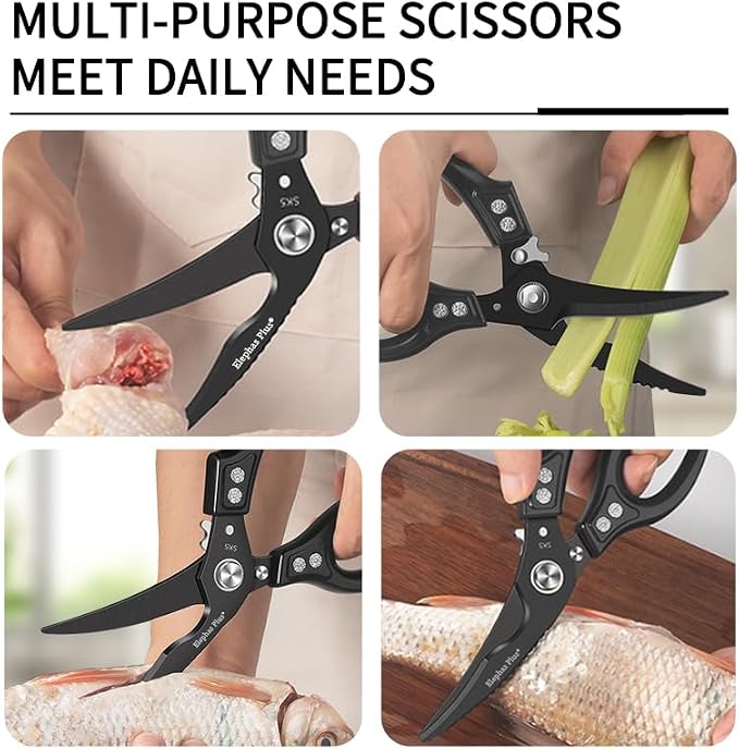 Professional 10-Inch Heavy-Duty Kitchen Shears Ultra-Sharp Stainless Steel - Image 5