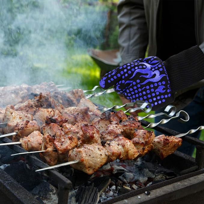 Comsmart BBQ Gloves, 1472 Degree F Heat Resistant Grilling Gloves Silicone - Image 6