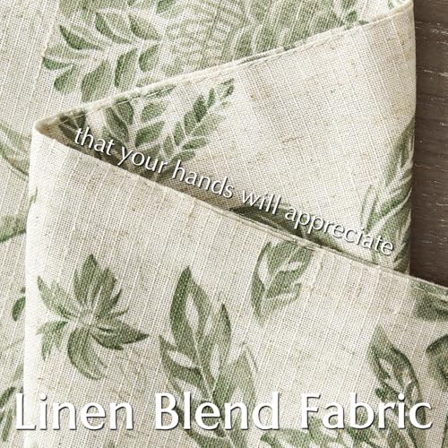 JINCHAN Sliva Linen Floral Placemats Set of 4 Farmhouse 13x19 Sage