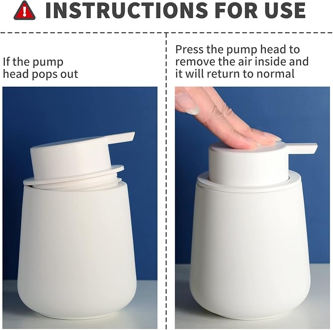 Bosilunlife Ceramic Foaming Soap Dispenser - 12Oz Bathroom Countertop Kitchen - Image 6