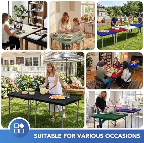 Card Table Covers Square Fitted Elastic Table Cloth-2 Pack Sage 34x34