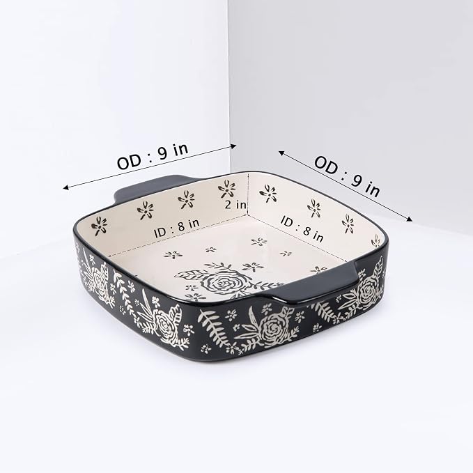 Wisenvoy Baking Dish Ceramic Brownie Pan 9x9 Baking Pan Casserole Dish Lasagna - Image 4