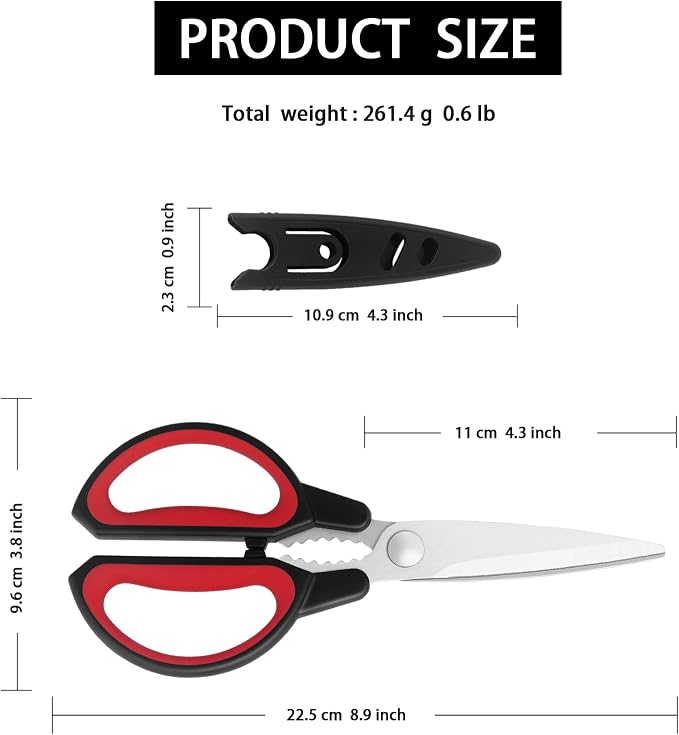 Kitchen Scissors, Sharp Stainless Steel Blades and Comfort-Grip Handles - Image 4