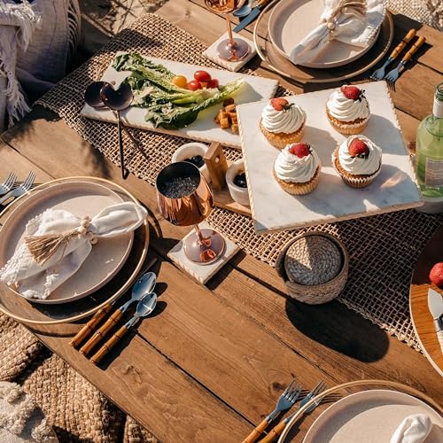 Cambridge Bamboo Plastic Handle 20-Piece Silverware Set for 4
