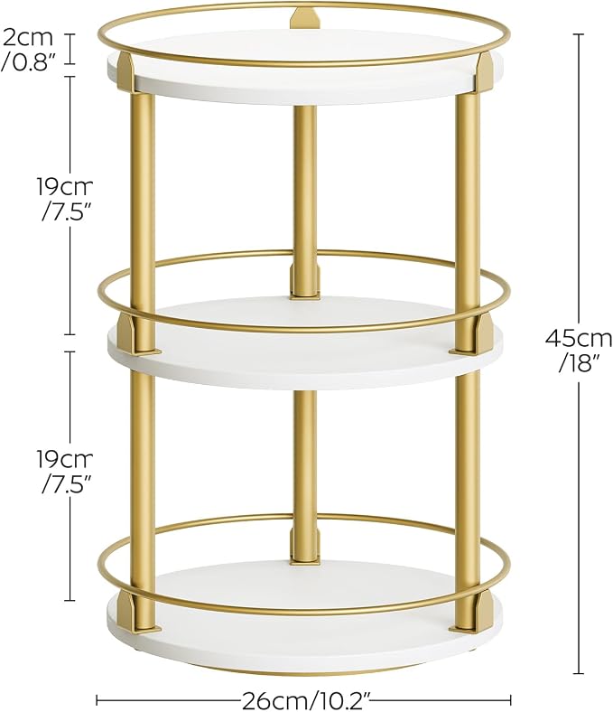 Yatiney 3-Tier Lazy Susan, Rotating Spice Rack, Spinning Organizer, Industrial - Image 9