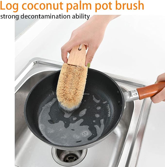 ECO Friendly Kitchen Cleaning Set, Wood & Bamboo Brushes - Image 3