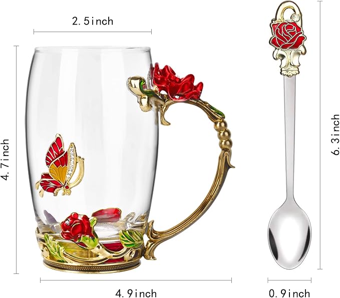 OEAGO Gifts for Women Mom Mothers Tea Cup Best Birthday Butterfly Rose Gifts - Image 2