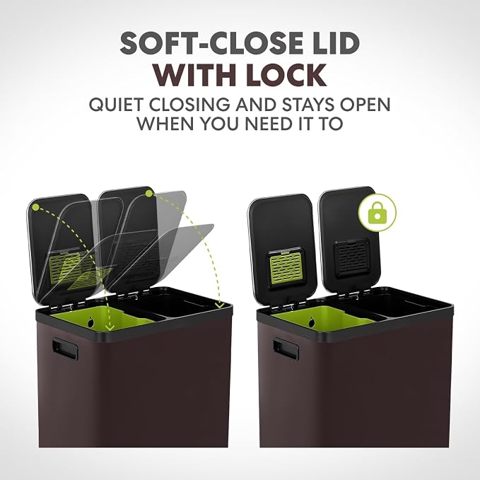 Simpli-Magic 60 Liter / 16 Gallon Rectangular Hands-Free Dual Compartment - Image 4