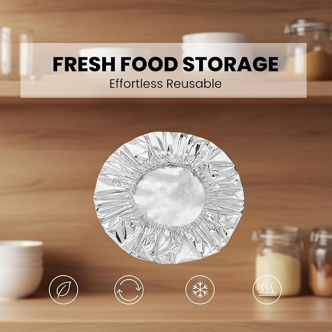 Reusable Aluminum Foil Food Covers: Heat-Insulating, Freshness-Preserving - Image 4