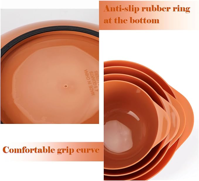 BoxedHome Nesting Plastic Mixing Bowl Set, 4 Piece Mixing Bowl Set - Image 6