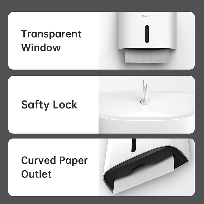 Paper Towel Dispenser, Large Capacity Wall Mount Tissue Dispensers - Image 2