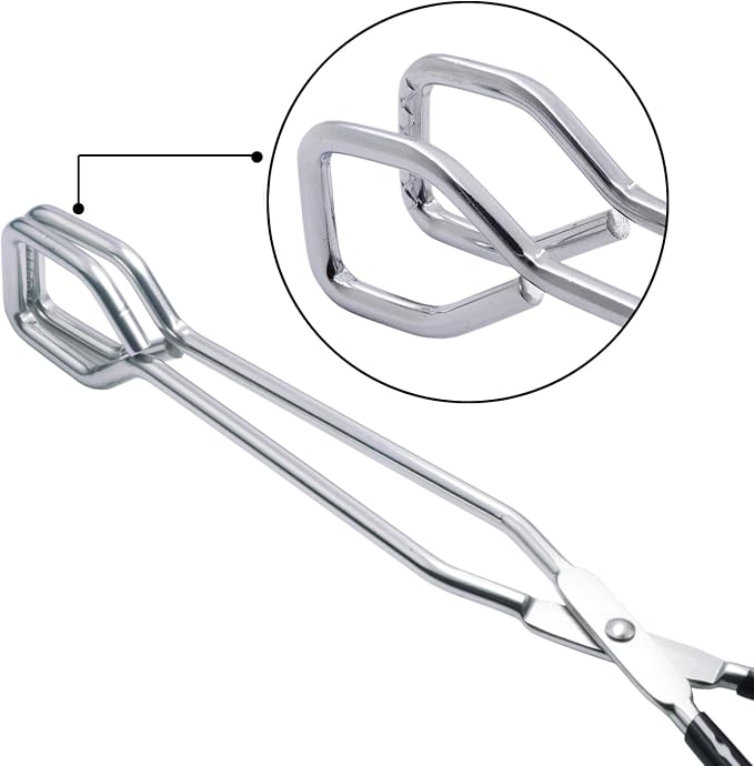 HINMAY 10-Inch Heavy Duty Stainless Steel Kitchen Scissor Tongs - Image 2