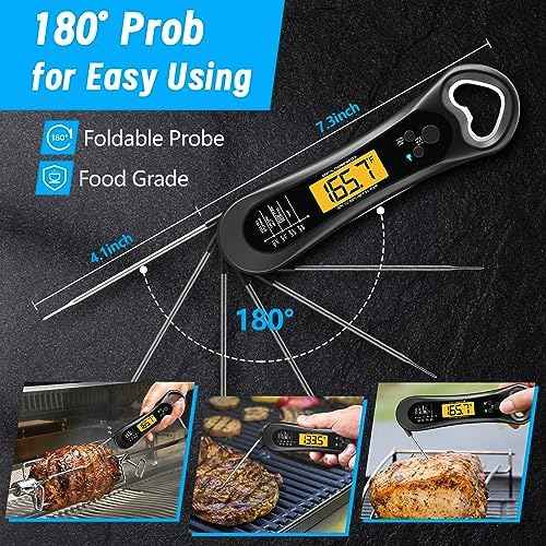 Meat Thermometer Digital, Instant Read Meat Thermometer for Grill and