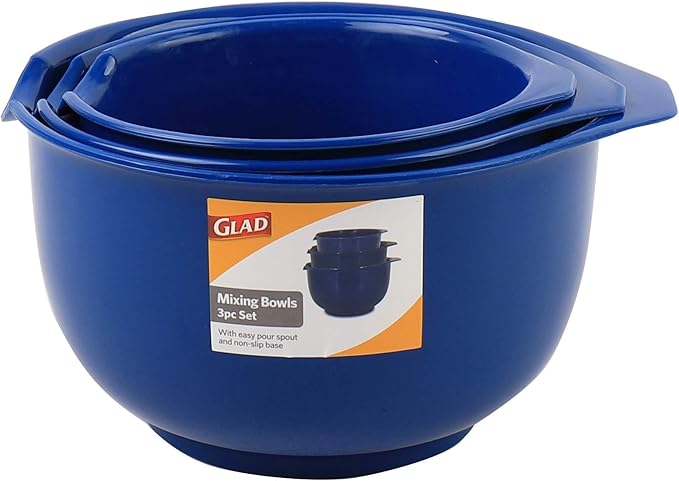 Glad Mixing Bowls with Pour Spout, BPA Free, Dishwasher Safe Plastic Kitchen - Image 4