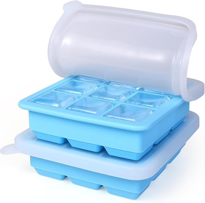 2 Pack Silicone Ice Cube Tray, Small Ice Trays by Aibirui